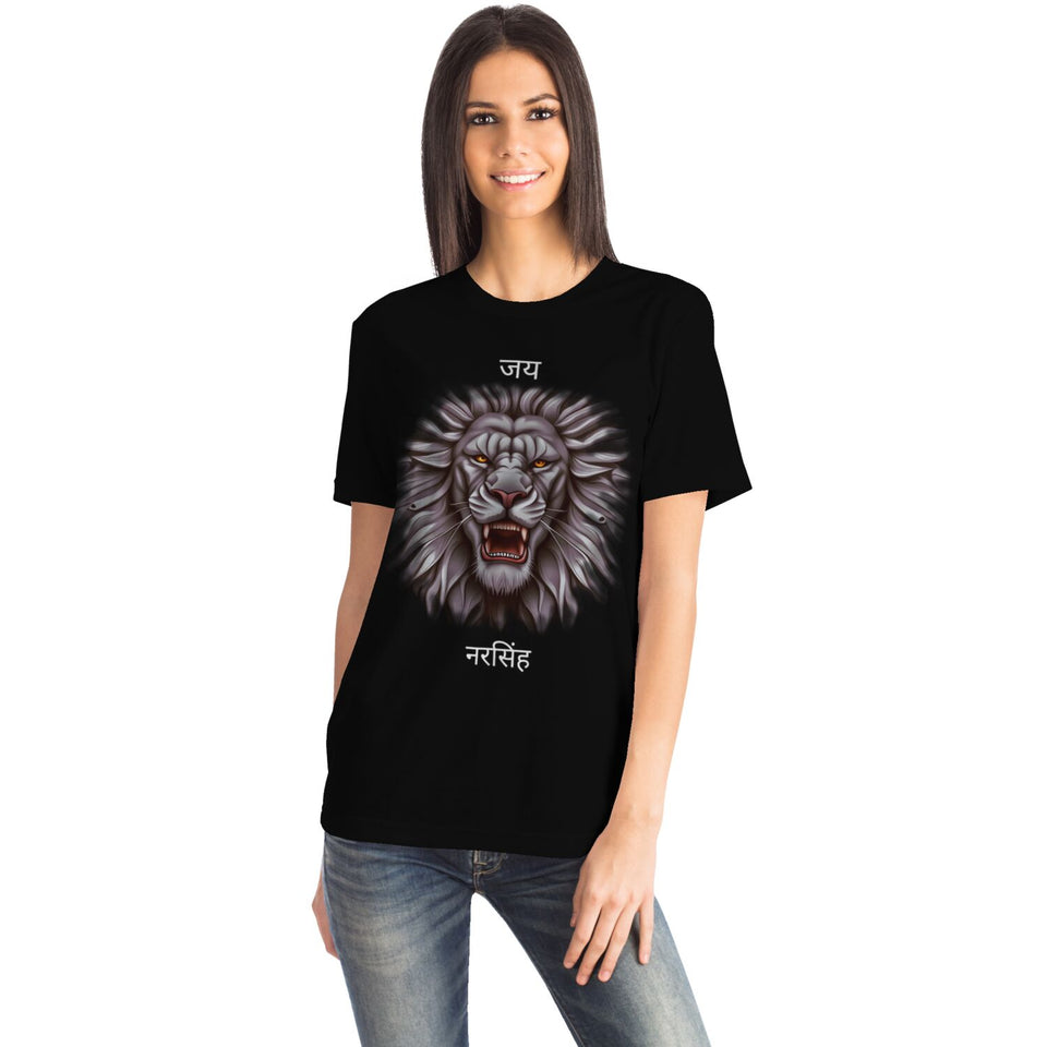 Jaya Narasimha Lion T-Shirt - Sanskrit Devotional Tee