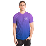Om Lotus Gradient T-Shirt - Purple Blue Yoga Tee