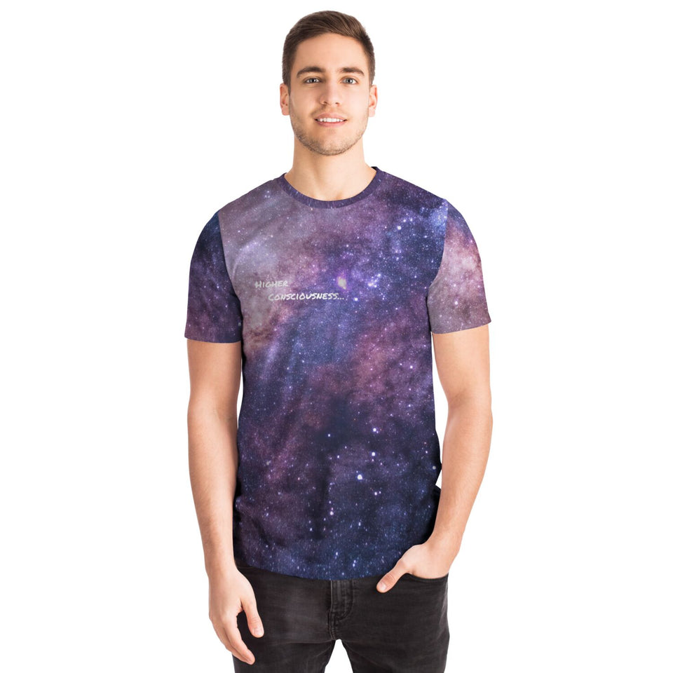Higher Consciousness Galaxy T-Shirt - Cosmic Meditation Tee