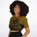 Om Golden Gradient Cropped Sweatshirt - Women's Yoga Top