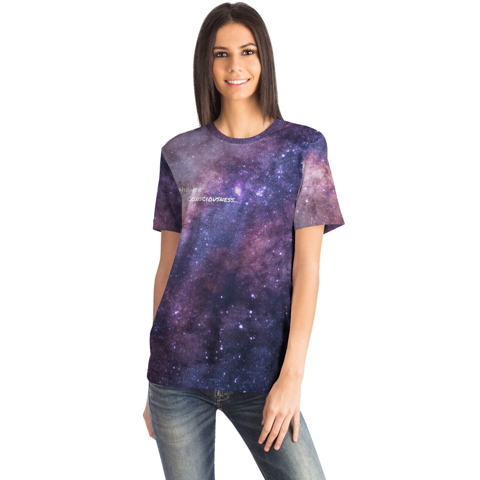 Higher Consciousness Galaxy T-Shirt - Cosmic Meditation Tee