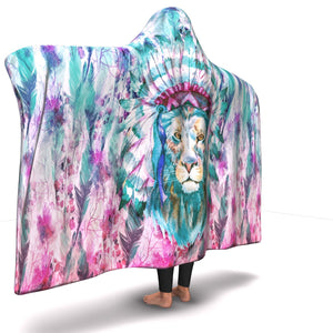 Hippie Lion Hooded Blanket