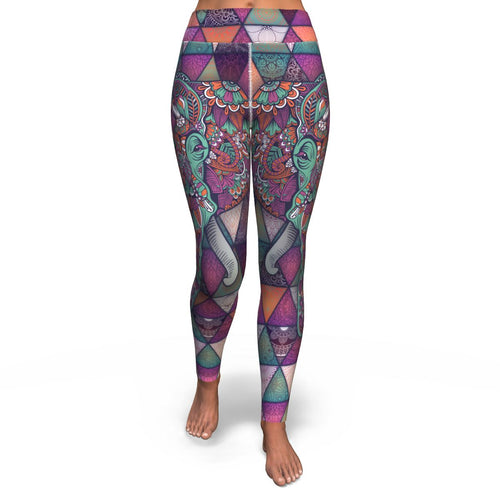 Elephant Mandala Yoga Pants