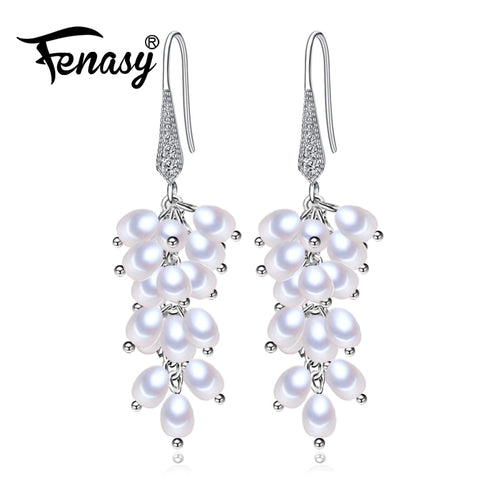 Many pearls 925 Sterling Silver Earrings